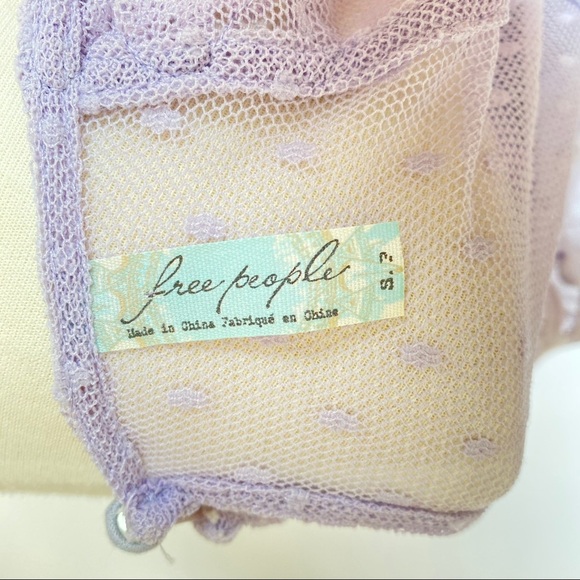 Free People Sheer Flowy Lavender Top - Size Small - Picture 5 of 5